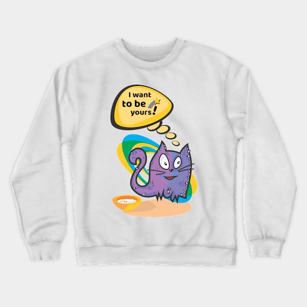 Funny Cat Cata-Vento Says to you Crewneck Sweatshirt by OpyShop